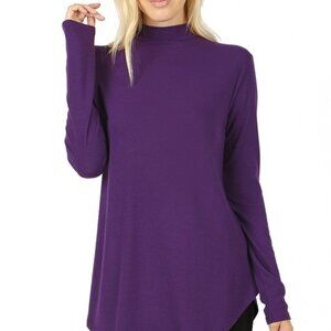 MEDIUM Zenana Purple Turtleneck